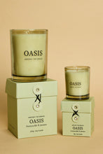 Load image into Gallery viewer, AMONG THE BRAVE OASIS HONEYSUCKLE + JASMINE 60G SOY CANDLE GREEN
