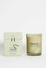 Load image into Gallery viewer, AMONG THE BRAVE OASIS HONEYSUCKLE + JASMINE 250G SOY CANDLE GREEN
