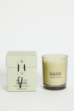 Load image into Gallery viewer, AMONG THE BRAVE OASIS HONEYSUCKLE + JASMINE 60G SOY CANDLE GREEN
