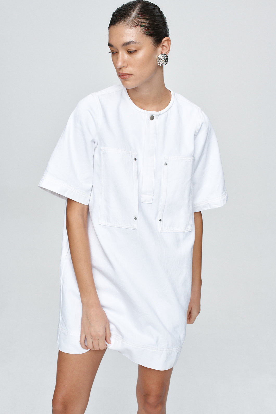 MARLE PATCH POCKET DRESS BLANC