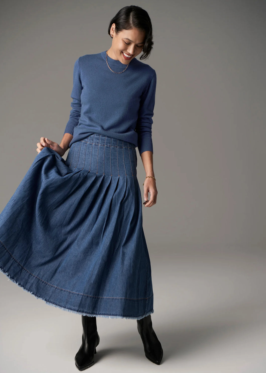 POL REECE SKIRT BLUE WASH