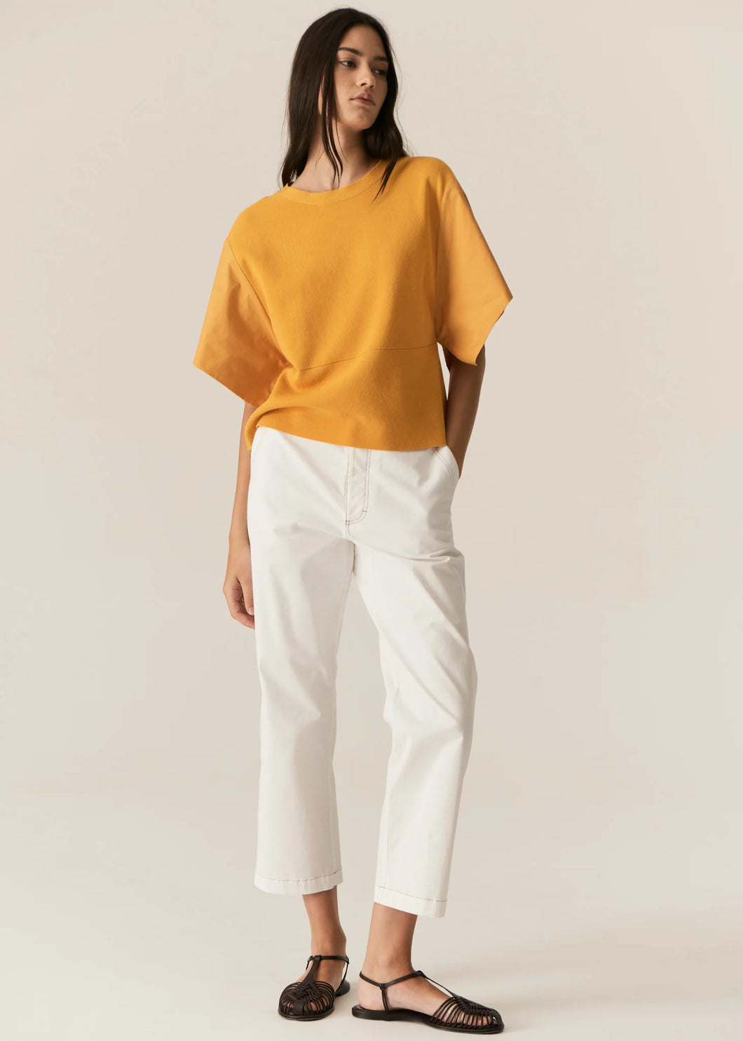 POL FERN TAPERED PANT WHITE