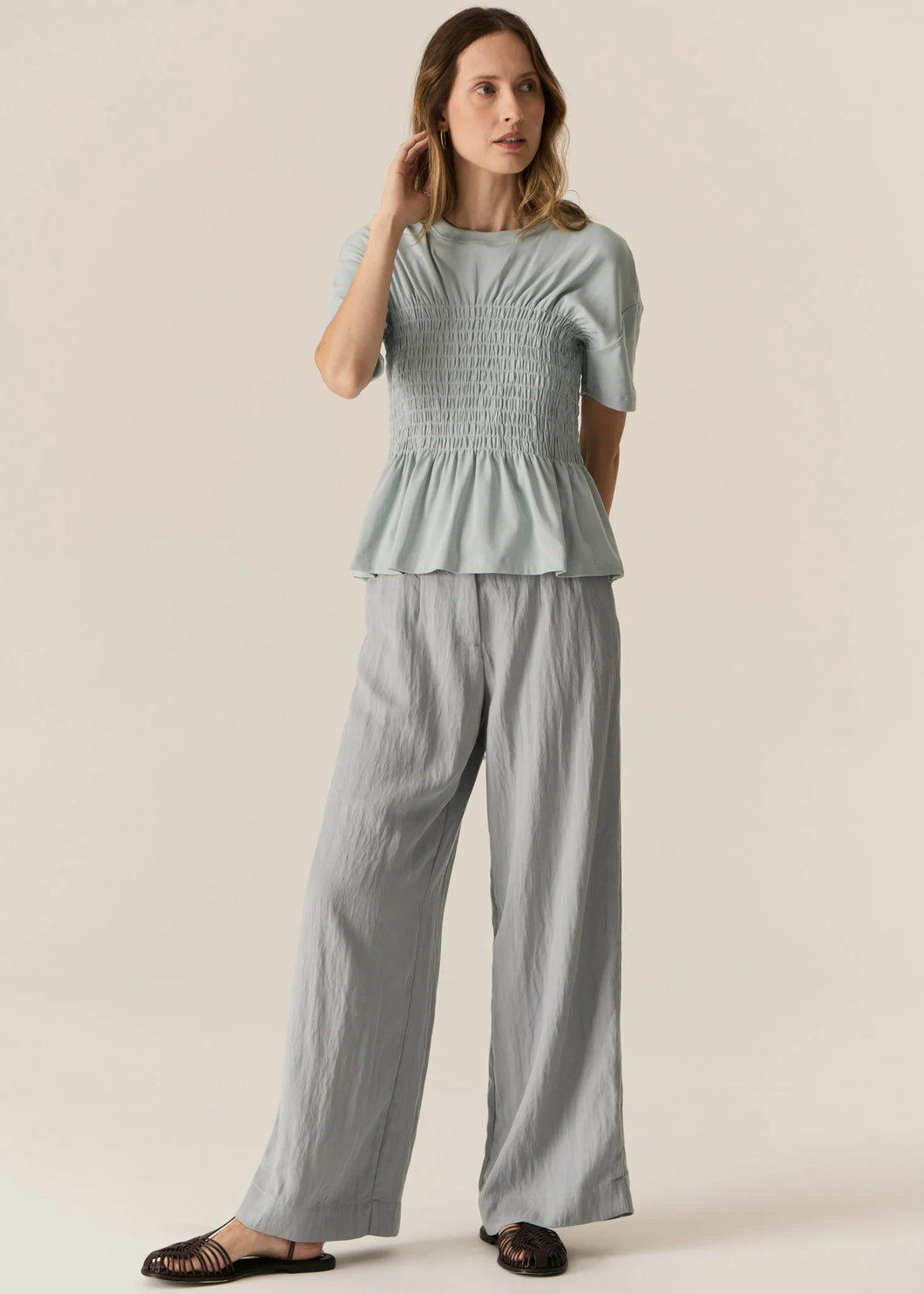 POL FAIRE BELT PANT SKY