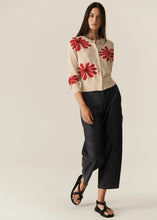 Load image into Gallery viewer, POL LASK DAISY CARDIGAN ECRU/RED
