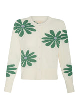 Load image into Gallery viewer, POL LASK DAISY CARDIGAN ECRU/GREEN

