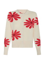 Load image into Gallery viewer, POL LASK DAISY CARDIGAN ECRU/RED
