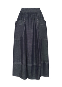 POL AVRID SKIRT CHAMBRAY