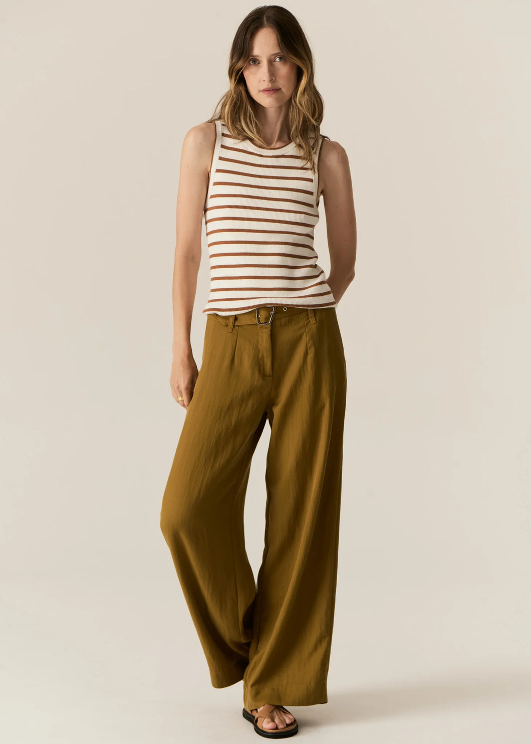 POL LUCA TANK WHITE/CAMEL