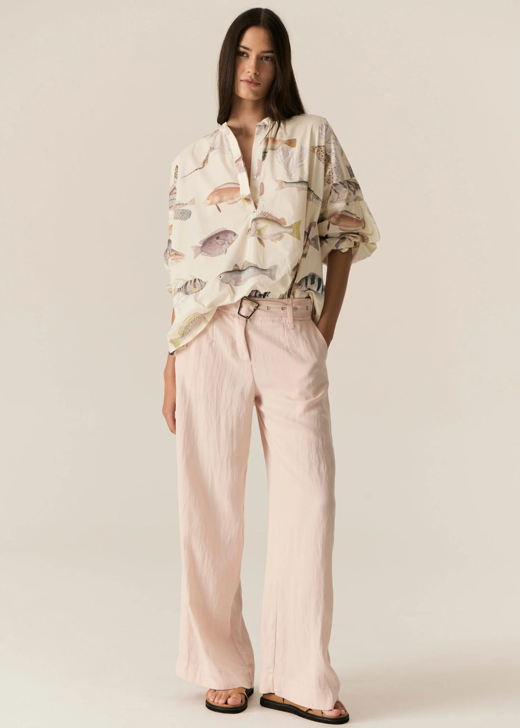 POL FAIRE BELT PANT BLUSH