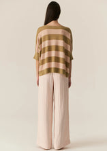 Load image into Gallery viewer, POL MILTON STRIPE KNIT TOP KHAKI/PINK
