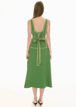 Load image into Gallery viewer, POL MARLIN RAFFIA TRIM DRESS GREEN

