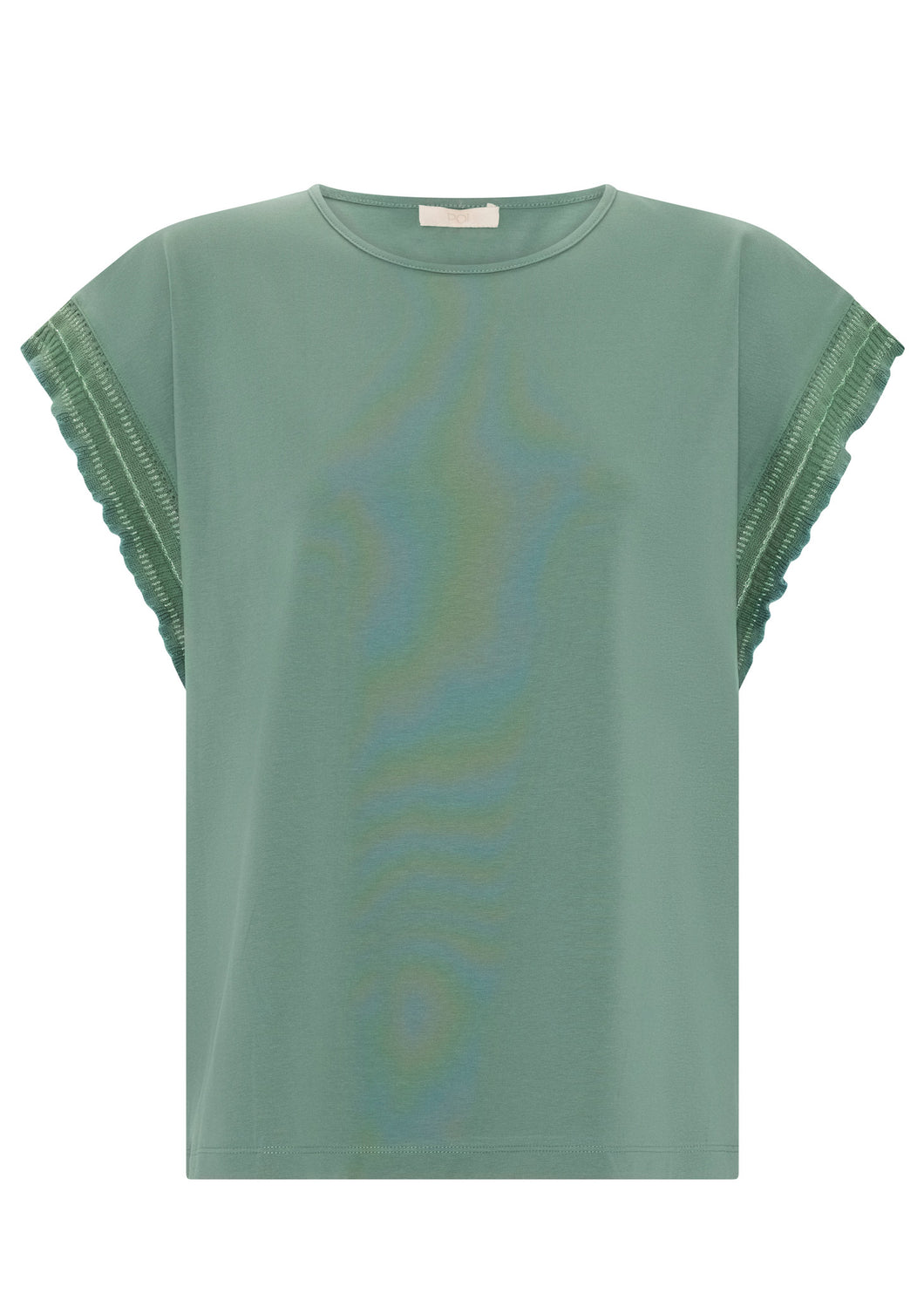 POL ORLO TEE FRILL SLEEVE GREEN