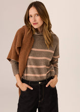 Load image into Gallery viewer, POL ASTOR STRIPE KNIT CEDAR/BLUSH
