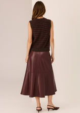 Load image into Gallery viewer, POL CARMEL STRIPED VEST CHOC/MERLOT
