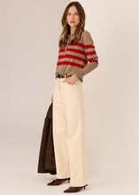 Load image into Gallery viewer, POL MEIRA STRIPE POLO KNIT CEDAR RED
