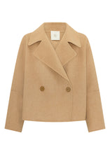 Load image into Gallery viewer, POL COHEN CROPPED WOOL COAT CAMEL
