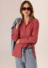 Load image into Gallery viewer, POL MARLON STRIPE SHIRT RED STRIPE
