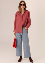 Load image into Gallery viewer, POL MARLON STRIPE SHIRT RED STRIPE
