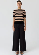 Load image into Gallery viewer, POL DARCEY STRIPE KNIT TEE BLACK/PINK/PINK
