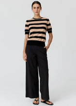 Load image into Gallery viewer, POL DARCEY STRIPE KNIT TEE BLACK/PINK/PINK
