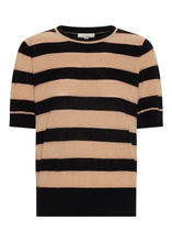 Load image into Gallery viewer, POL DARCEY STRIPE KNIT TEE BLACK/PINK/PINK
