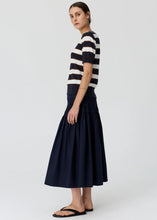 Load image into Gallery viewer, POL DARCEY STRIPE KNIT TOP INK/WHITE/CHOC
