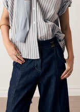 Load image into Gallery viewer, POL BAY SHIRT BLUE/CHOC STRIPE
