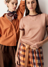 Load image into Gallery viewer, POL KASPAR LAYERED TEE PINK/TOFFEE
