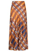 Load image into Gallery viewer, POL LATTICE SKIRT AMBER CHECK
