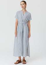 Load image into Gallery viewer, POL BAY DRESS BLUE/CHOC STRIPE

