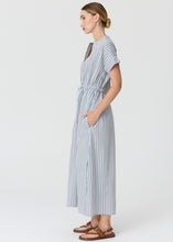 Load image into Gallery viewer, POL BAY DRESS BLUE/CHOC STRIPE
