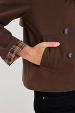 Load image into Gallery viewer, STORIES BE TOLD PATHWAY CHOCOLATE CROPPED TRENCH JACKET
