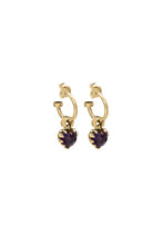Load image into Gallery viewer, STOLEN GIRLFRIENDS CLUB GOLD LOVE ANCHOR EARRINGS AMETHYST
