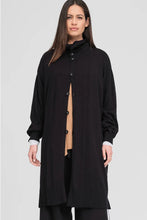 Load image into Gallery viewer, TAYLOR PINNED COAT BLACK

