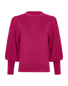STORM RIB DETAIL MERINO SWEATER PINK