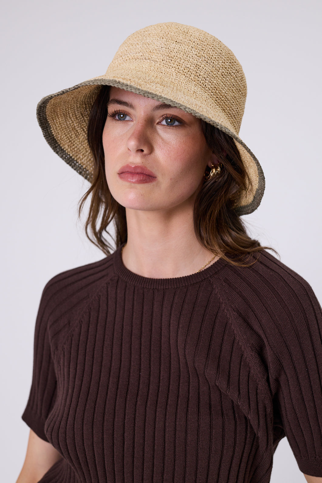 MARLOW POSITANO BUCKET HAT NATURAL/SAGE