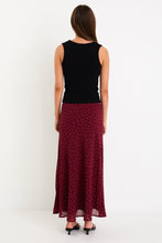 Load image into Gallery viewer, STORIES BE TOLD EMPORIUM BURGUNDY POLKA DOT SKIRT
