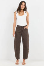 Load image into Gallery viewer, COMING SOON | STORIES BE TOLD IDOLISE MOCHA STRETCH SOFT BARREL LEG JEAN
