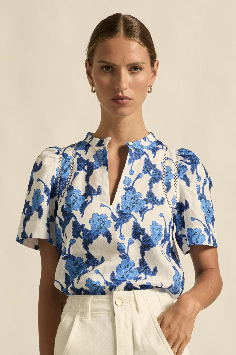 ZOE KRATZMANN RECOLLECT TOP AZURE BOUQUET