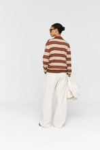 Load image into Gallery viewer, RICOCHET NOE POLO COCOA + WHITE + BEIGE STRIPE
