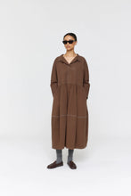 Load image into Gallery viewer, RICOCHET ZIZOU DRESS BROWN +  CREAM STITCH
