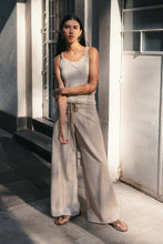 Load image into Gallery viewer, ROWIE HAVEN BEAD LINEN TANK OAT MARLE
