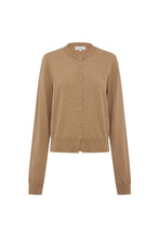 Load image into Gallery viewer, ROWIE MAEVE MERINO CARDIGAN FAWN MARLE
