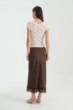 Load image into Gallery viewer, ROWIE MARINA SILK MIDI SKIRT CACAO SPOT
