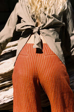 Load image into Gallery viewer, ROWIE CARLOTTA LINEN WIDE LEG PANT PAPRIKA STRIPE
