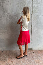 Load image into Gallery viewer, ROWIE RAINA CONTRAST TEE FLAME RED
