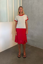 Load image into Gallery viewer, ROWIE RAINA CONTRAST TEE FLAME RED
