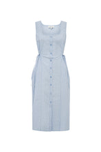 Load image into Gallery viewer, ROWIE DANDY MIDI DRESS BLUE STRIPE
