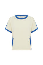 Load image into Gallery viewer, ROWIE RANIA CONTRAST KNIT TEE CORNFLOWER
