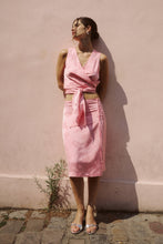 Load image into Gallery viewer, ROWIE CLOUDIA JACQUARD WRAP TOP PETAL PINK FLORAL
